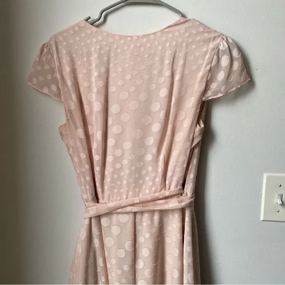Betsey Johnson Pink Asymmetrical Wrap Midi Dress Light Pink size 4 - Picture 9 of 9